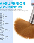 Acrylic Nail Brush Set-4PCS Serenity Blue Liquid Sand Crystal Handle 3A+ Superior Level Nail Brushes