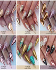 6 Jars Holographic Gold Chrome Nail Powder