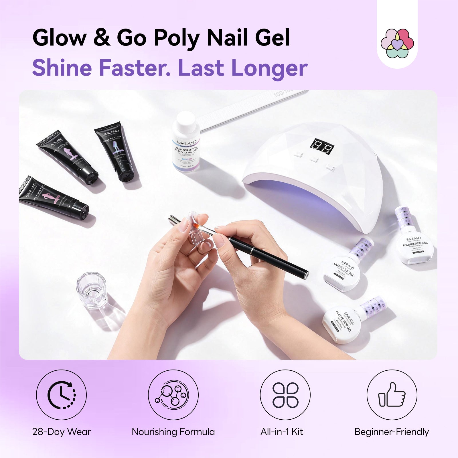 15-Color Pink Peach Cat Eye Poly Gel Kit (Ships to US Only)