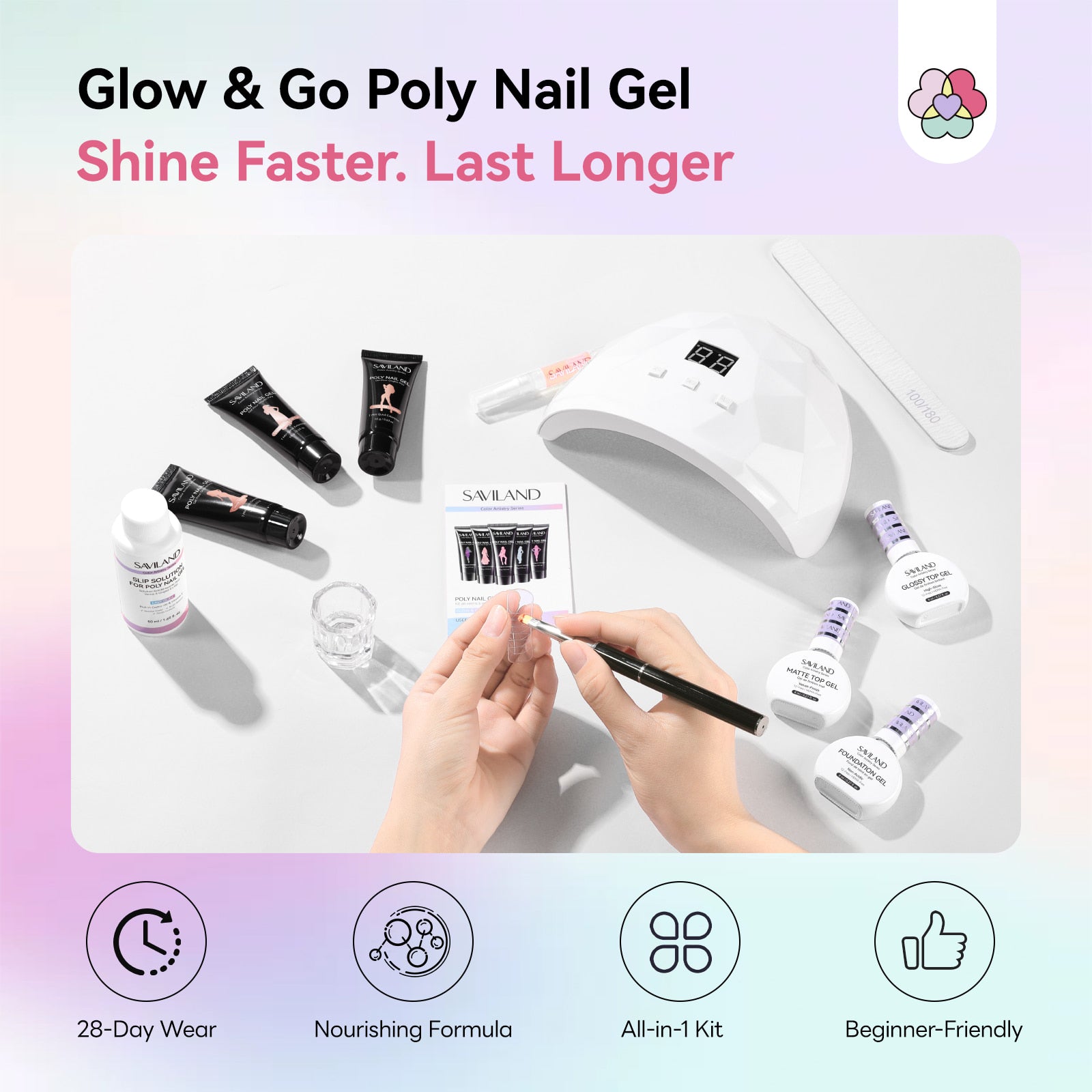 15-Color Purple Cat Eye Poly Gel Kit (Ships to US Only)
