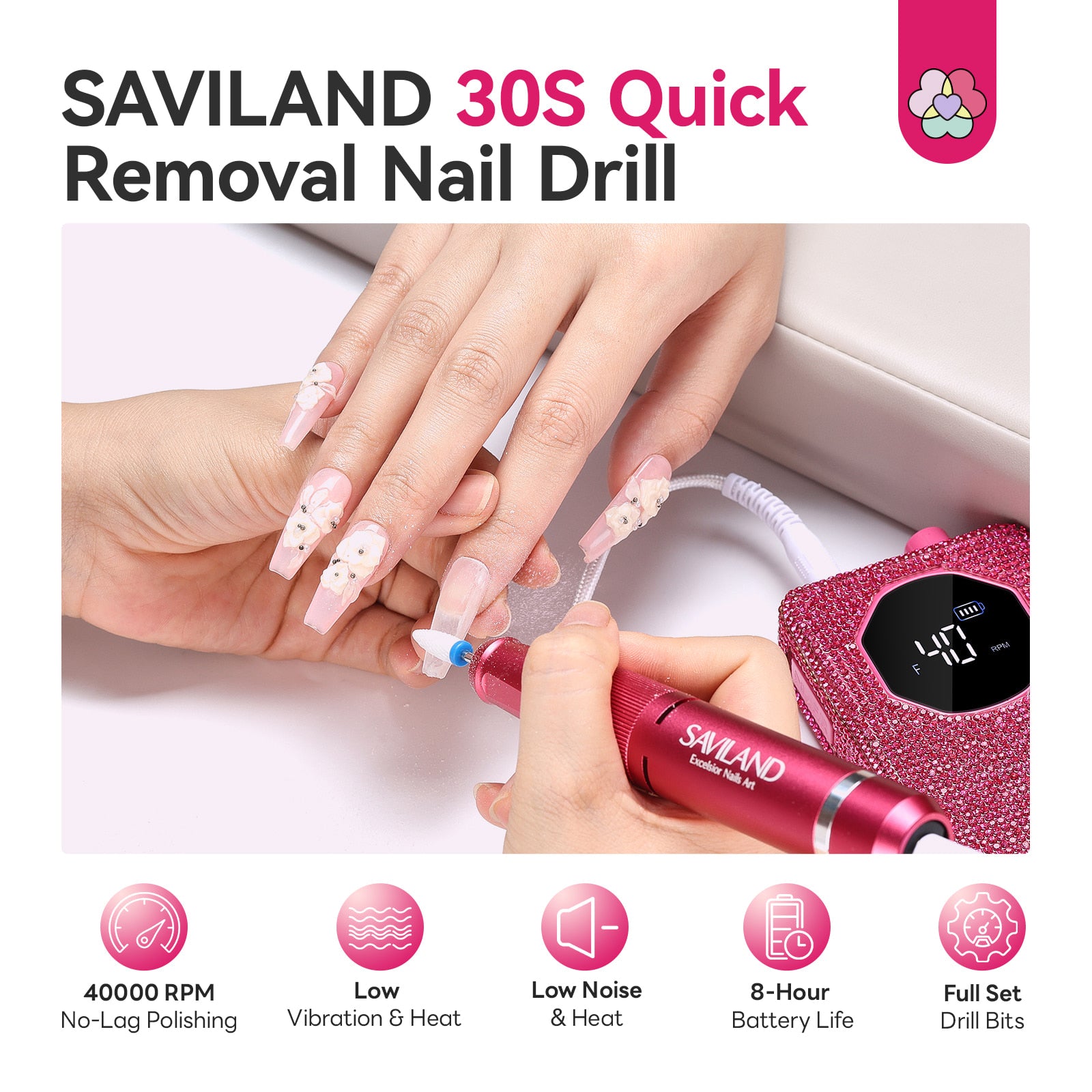 40,000 RPM 30-Second Removal Nail Drill (Ships to US Only)