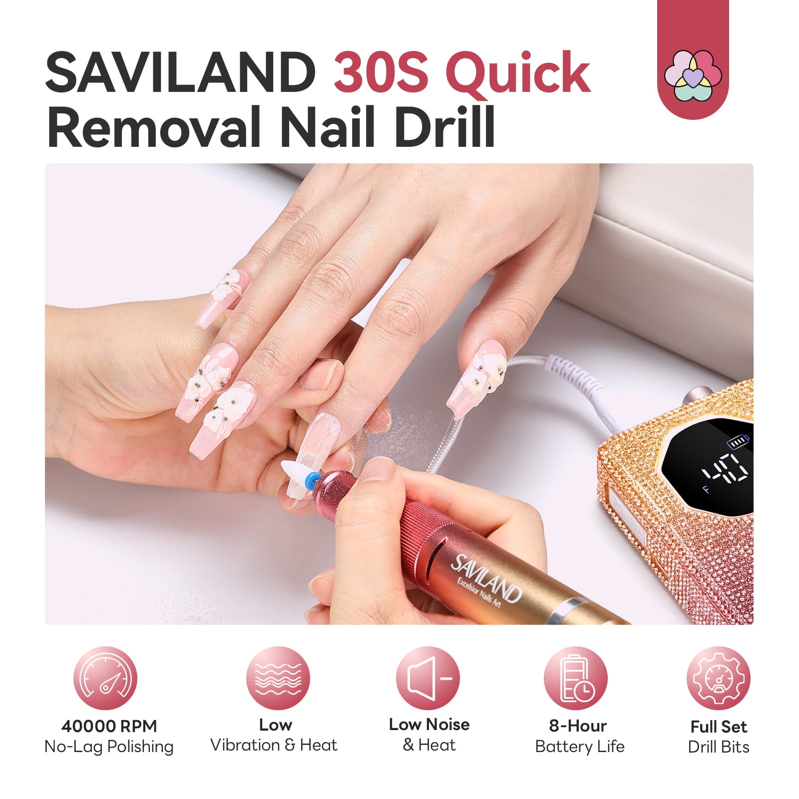 40000RPM Electric Nail Drill for Fast Acrylic Nail Removal