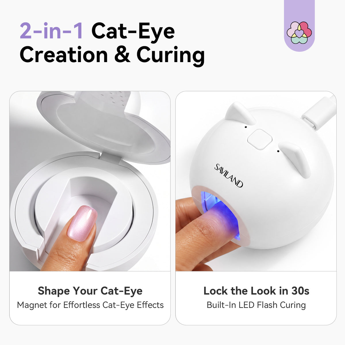 2-in-1 Cat Eye Magnetic UV Nail Lamp – 10s Flash Cure