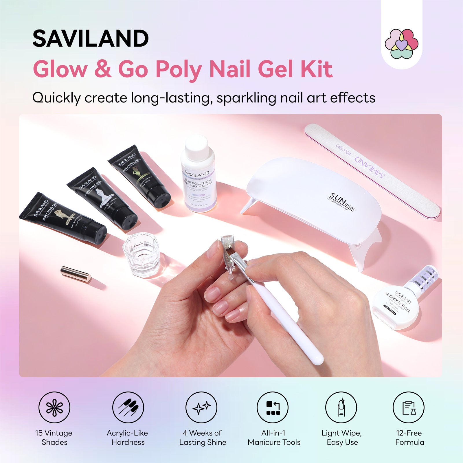 15-Color Nude Glitter Cat Eye Poly Gel Kit (Ships to US Only)