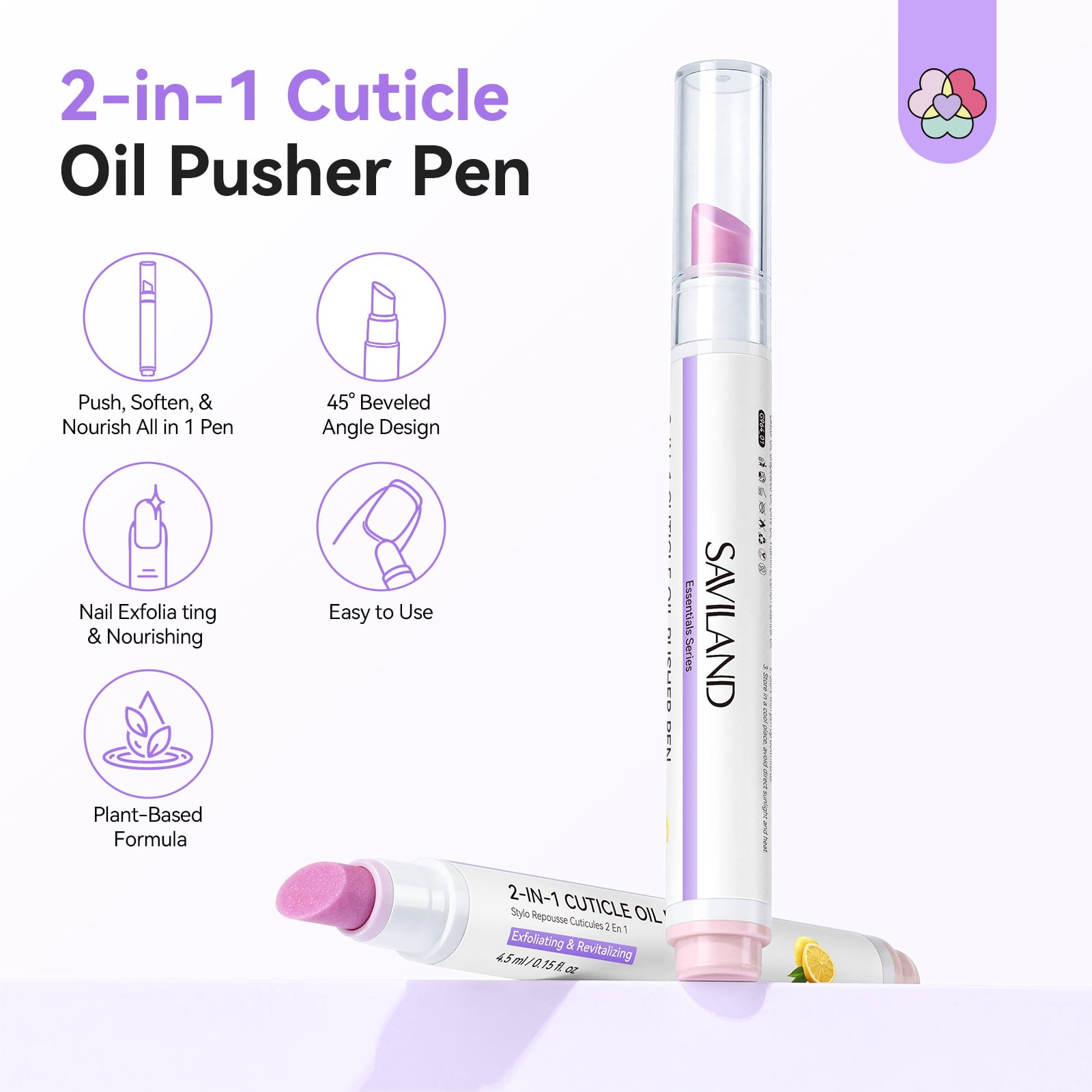 2PCS Cuticle Oil Pen &amp; Ceramic Cuticle Remover for Healthy Nails