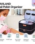 PU Leather Nail Polish Organizer Bag - Black (Ships to US Only)