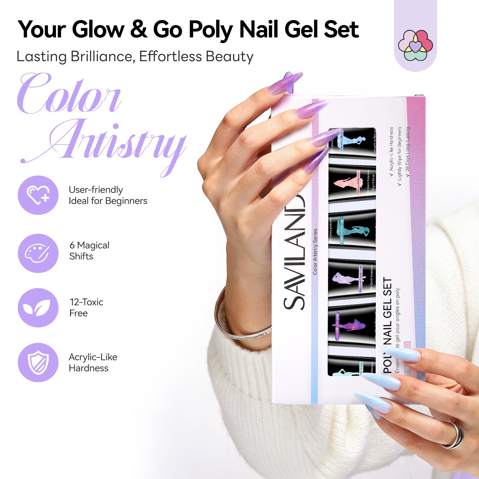 6-Color Fine Shimmer Poly Gel Kit (Ships to US Only)