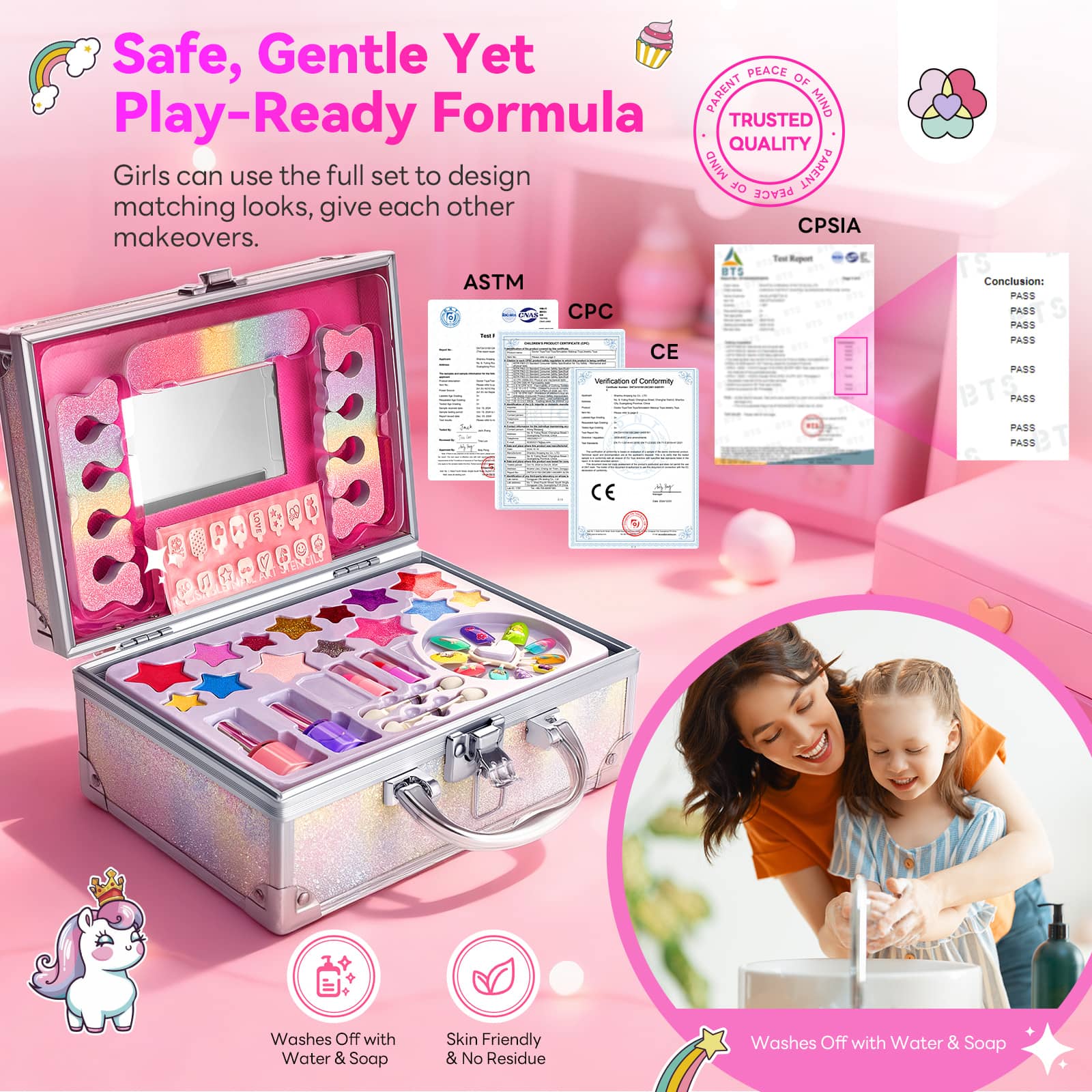32-Piece Washable Kids Makeup Kit (Ships to US Only)