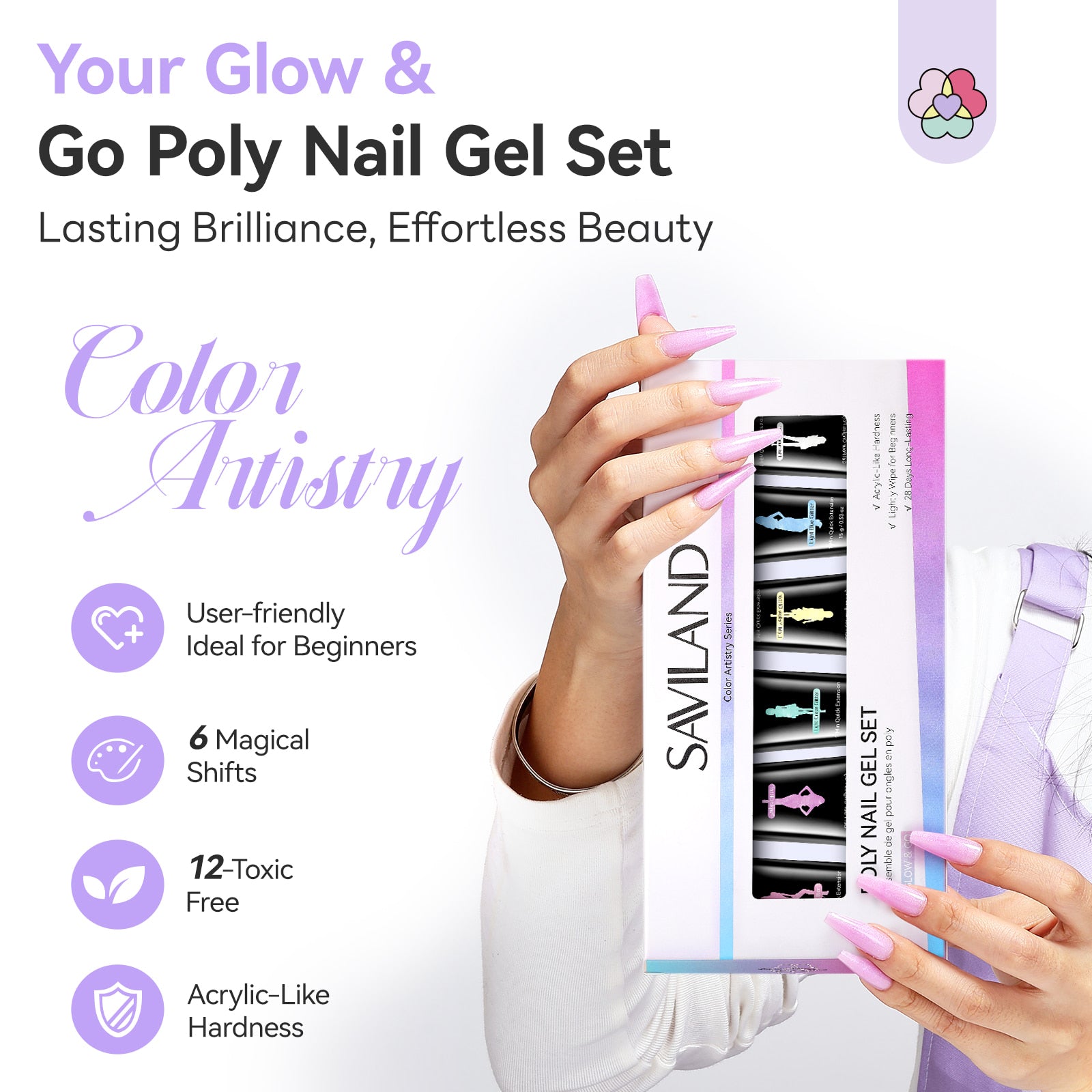 6-Color Pastel Shimmer Poly Gel Kit (Ships to US Only)