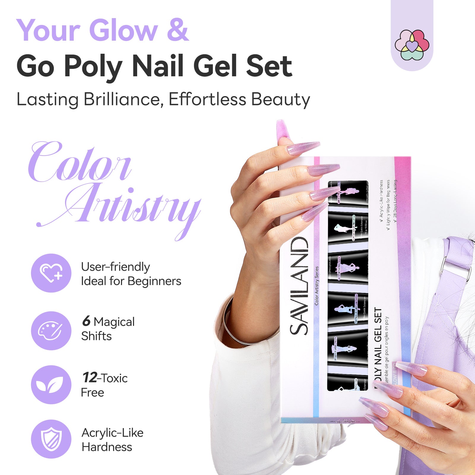 6-Color Cat Eye Poly Gel Kit with Castor Oil (Ships to US Only)