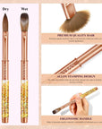 Size 10 Gold Kolinsky Acrylic Nail Brush
