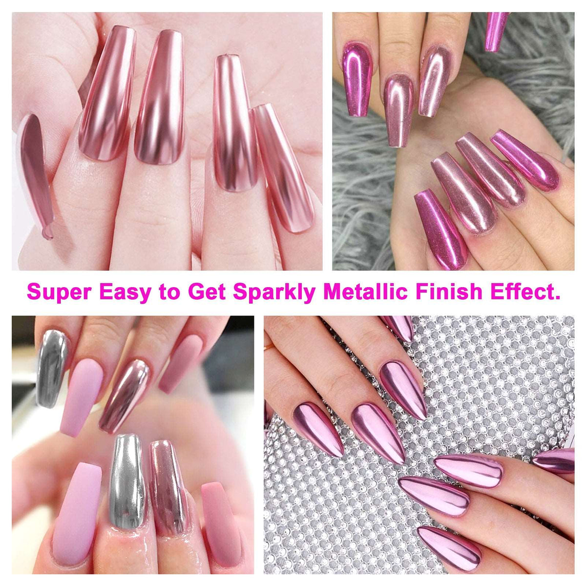 36Pcs Mirror Chrome Nail Powder Set
