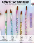 3pcs Acrylic Nail Brush Set, Size 8/10/14 Kolinsky Acrylic Nail Brushes