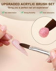 4PCS Acrylic Nail Brush Size 6/10/12/14 -Pink Leopard Print