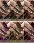 6 Jars Holographic Gold Chrome Nail Powder