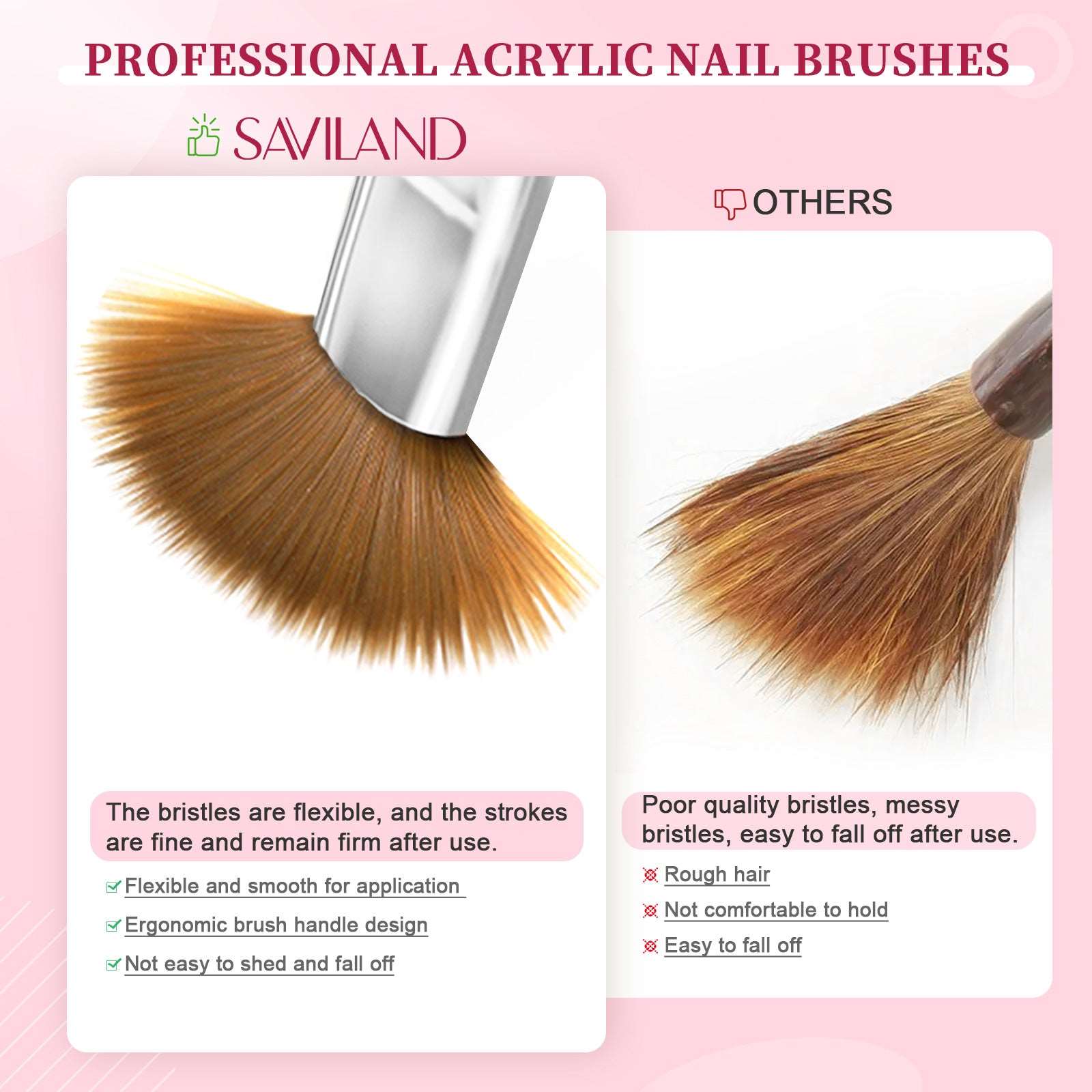 4PCS Acrylic Nail Brush Size 8/10/12/14