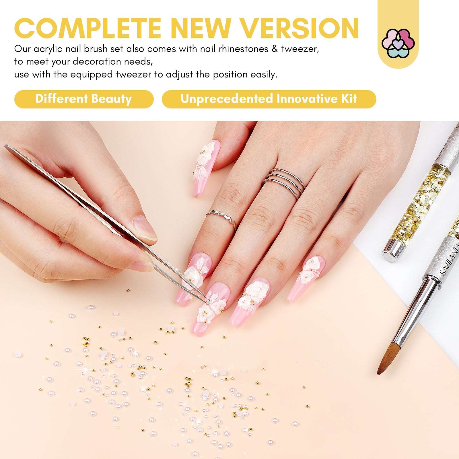 4PCS Acrylic Nail Brush - Acrylic Powder Nail Brush Kit