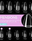 240PCS Medium Almond Clea False Nails Tips Kit