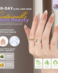 sustainable use- Saviland Medium Almond French Tip Press On Nails