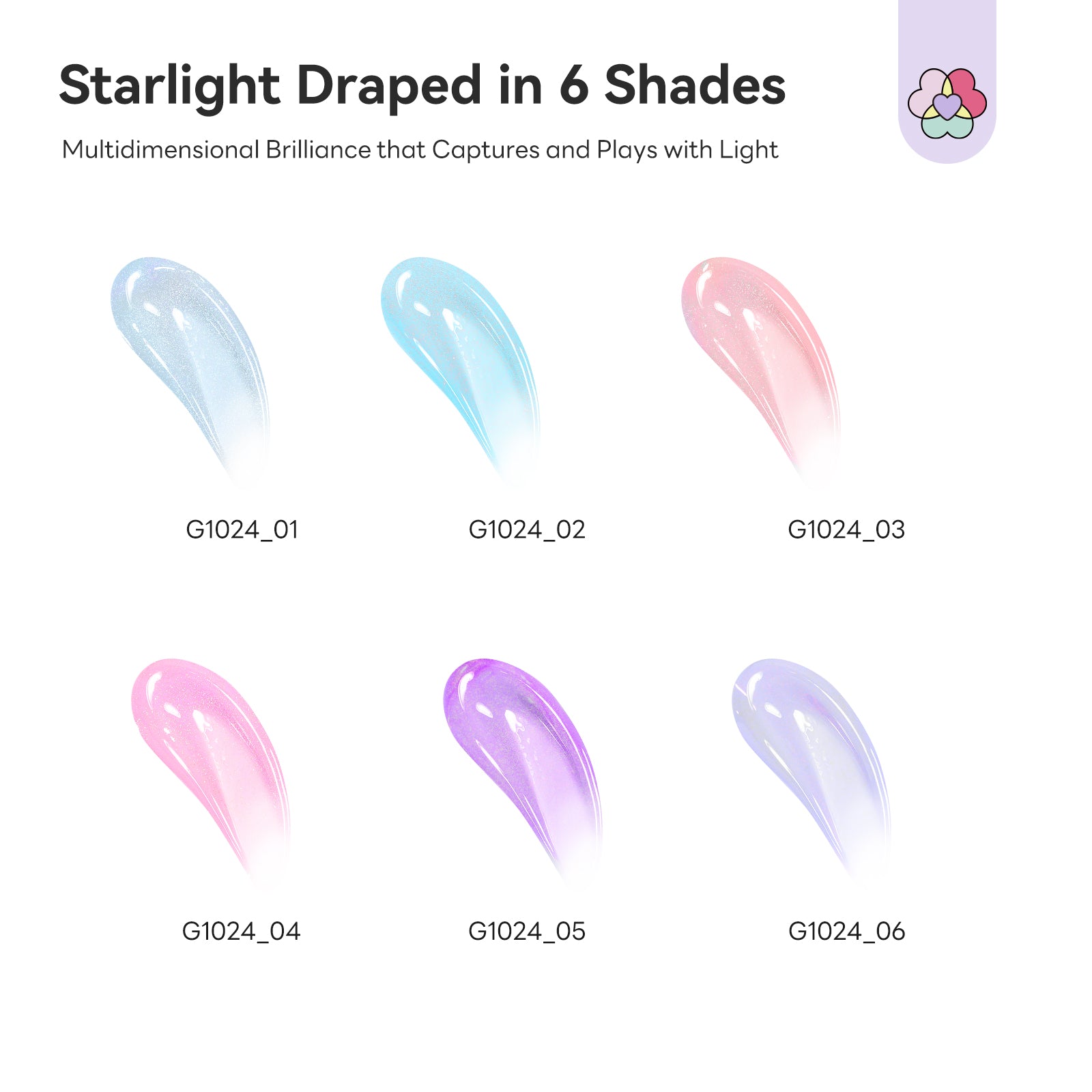 6-Color Fine Shimmer Poly Gel Kit (Ships to US Only)