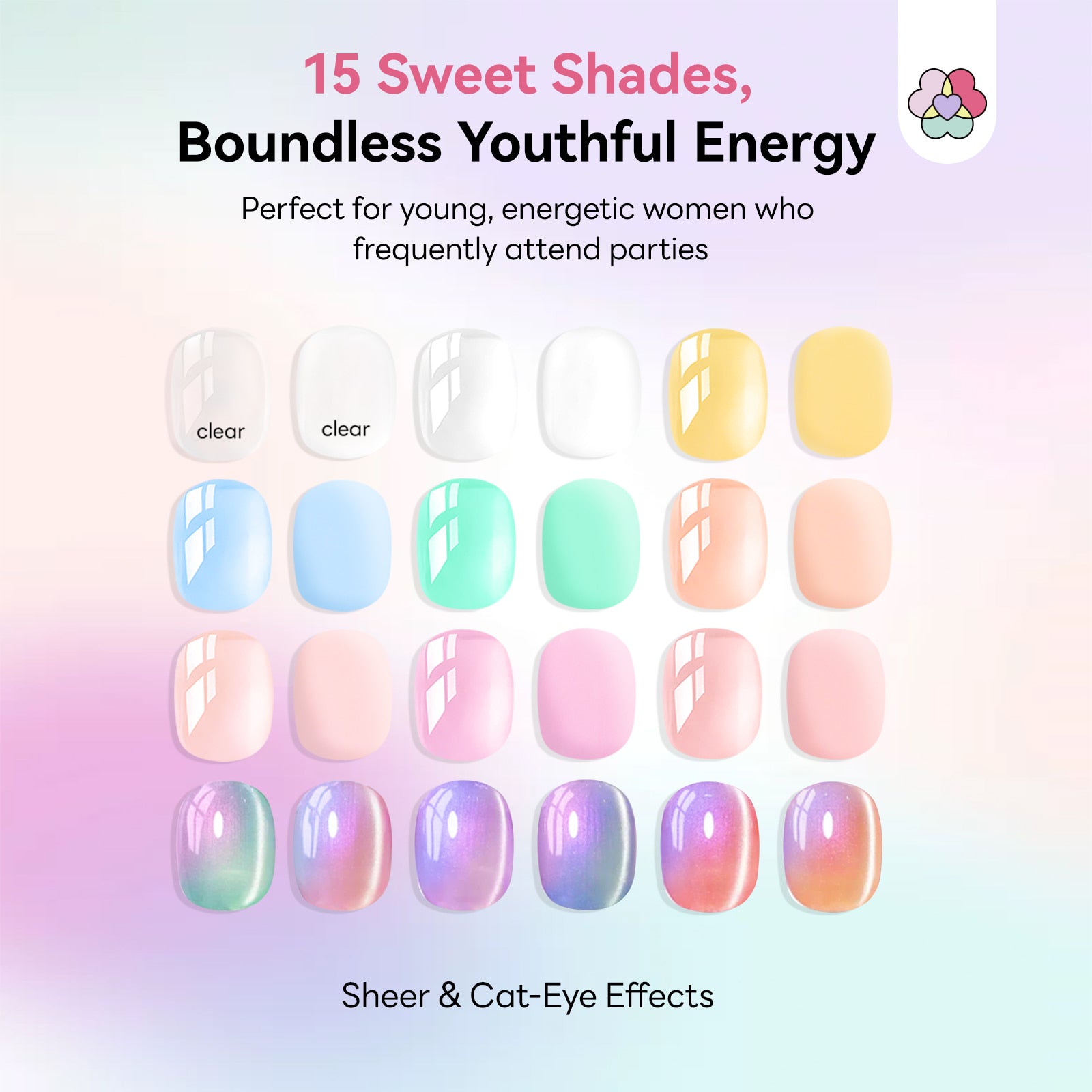 15-Color Sheer Cat Eye Poly Gel Kit (Ships to US Only)