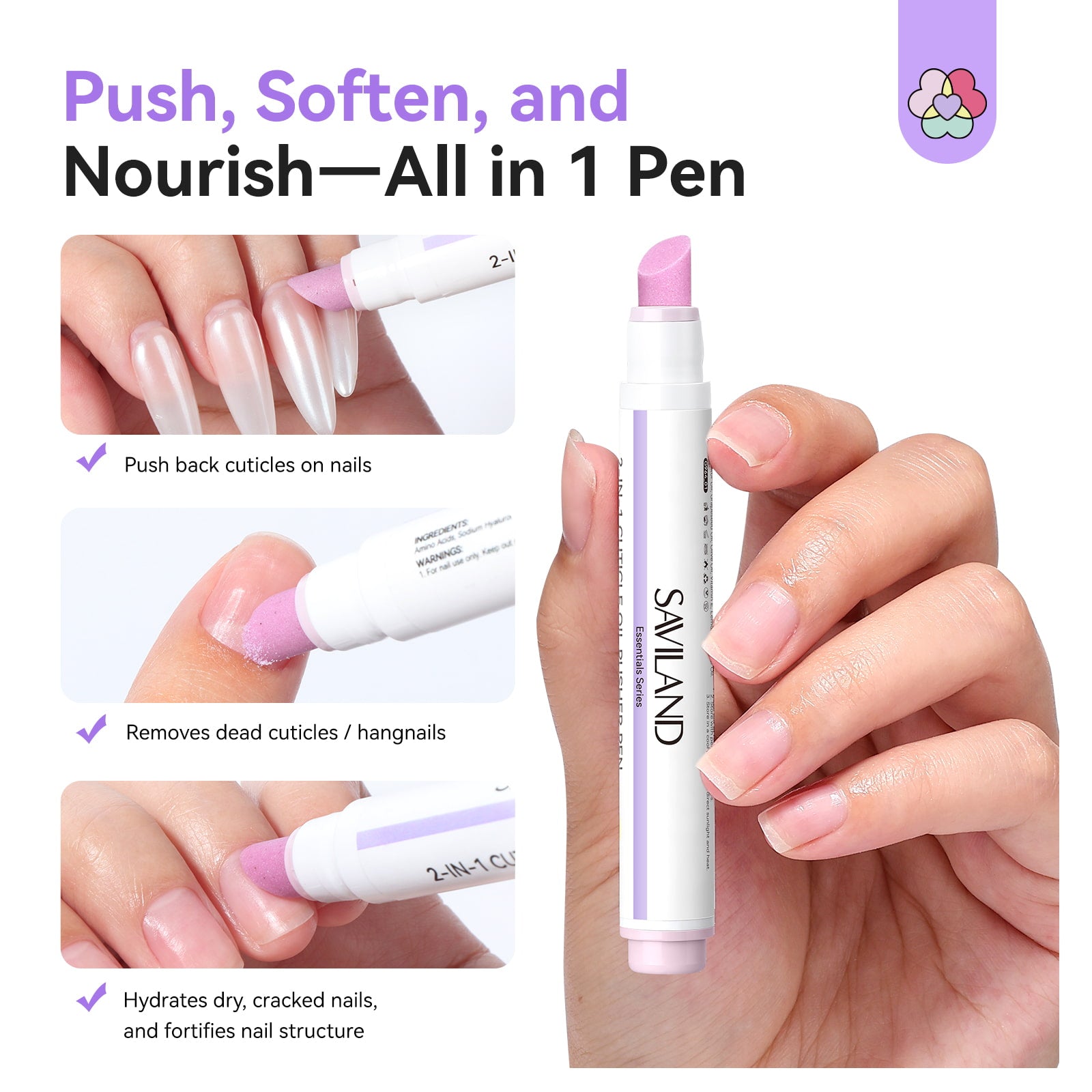 2PCS Cuticle Oil Pen &amp; Ceramic Cuticle Remover for Healthy Nails