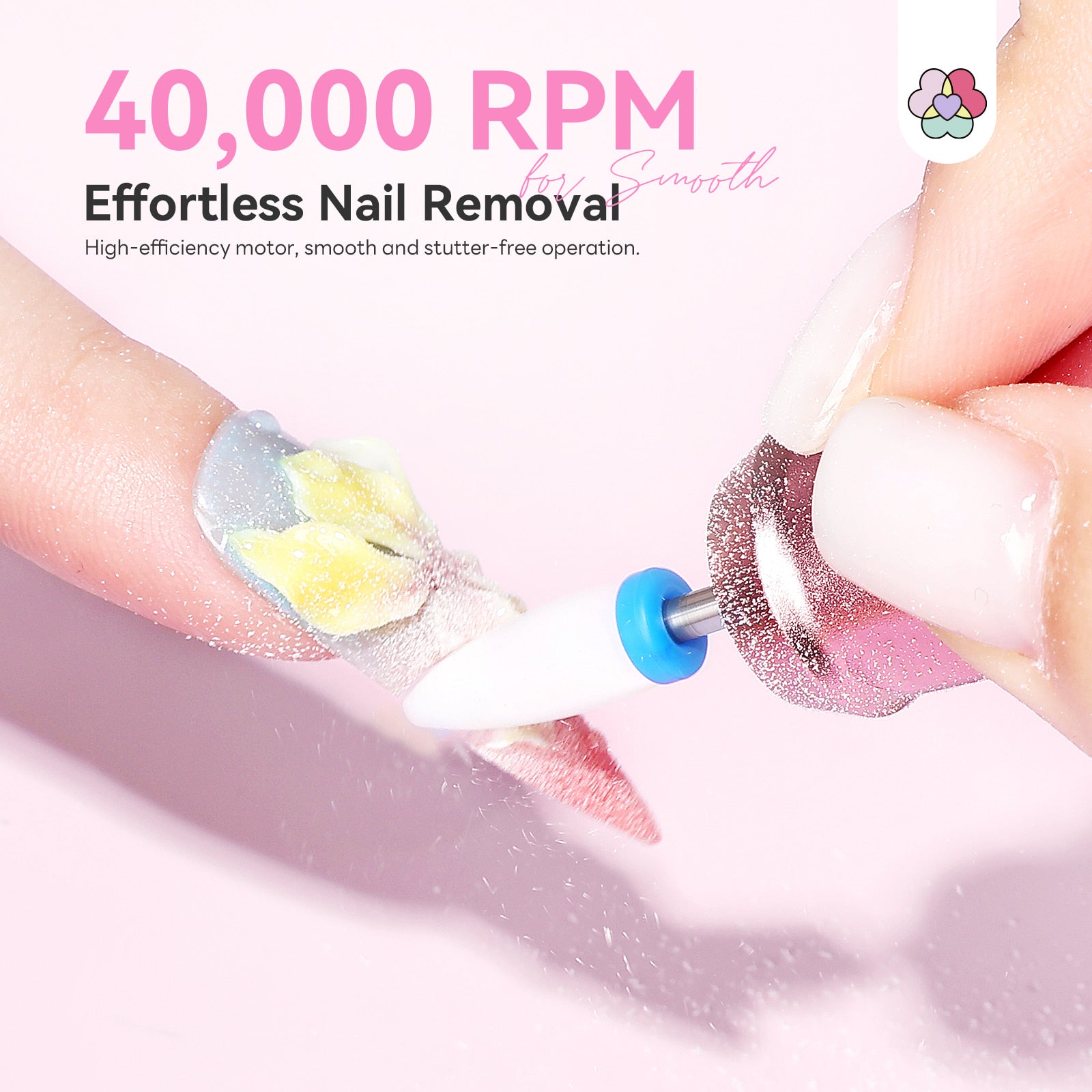 40000RPM Professional Nail Drill for 30S Fast Acrylic Removal