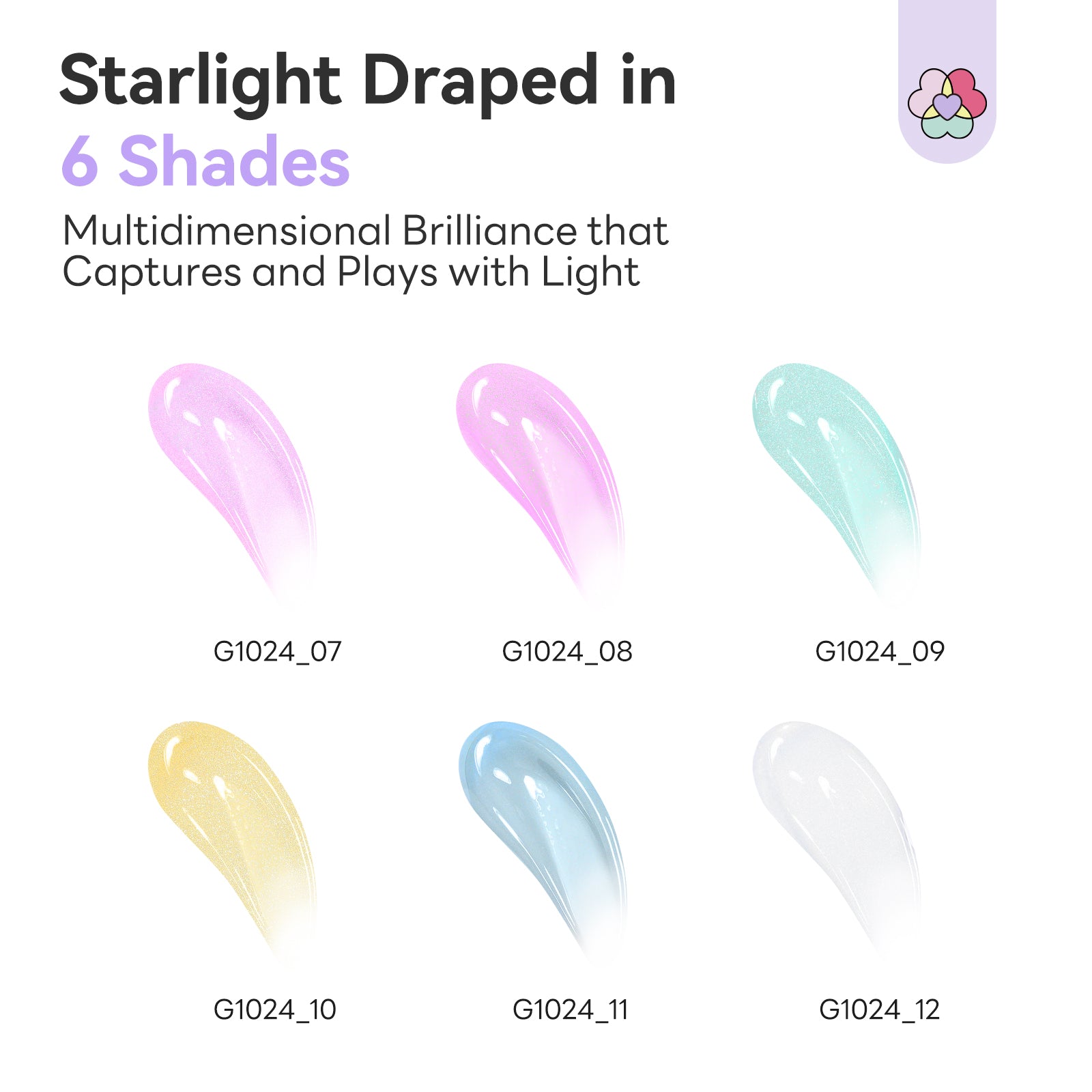6-Color Pastel Shimmer Poly Gel Kit (Ships to US Only)