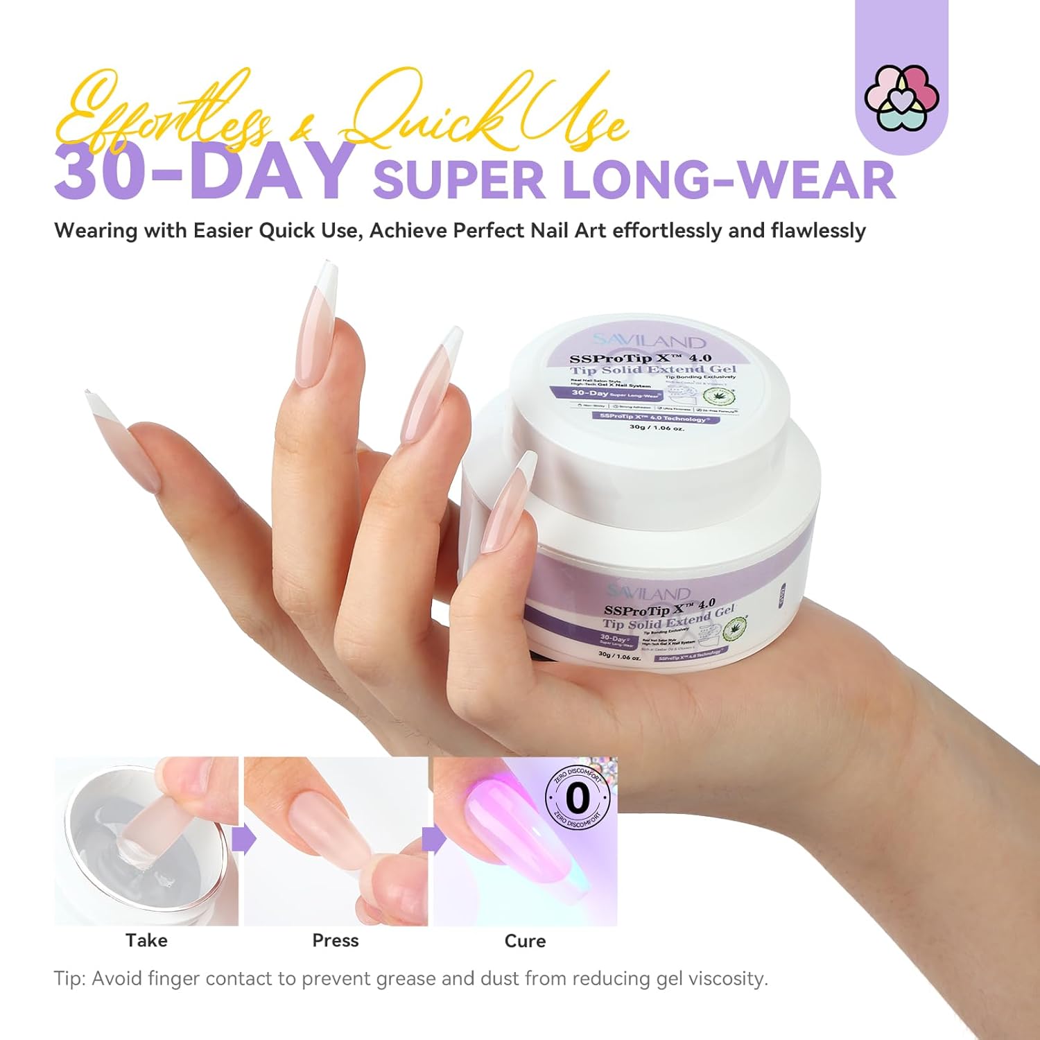 Saviland SSProTip X? 4.0 30g Solid Nail Glue Gel