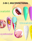 48 Colors Gel Paint Nail Kit - Gel Nail Polish Kit with 15pcs Nail Brush
