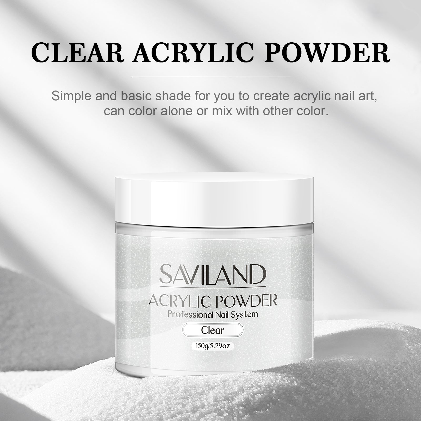 Bubble-Free Clear Acrylic Powder for Long-Lasting Nails