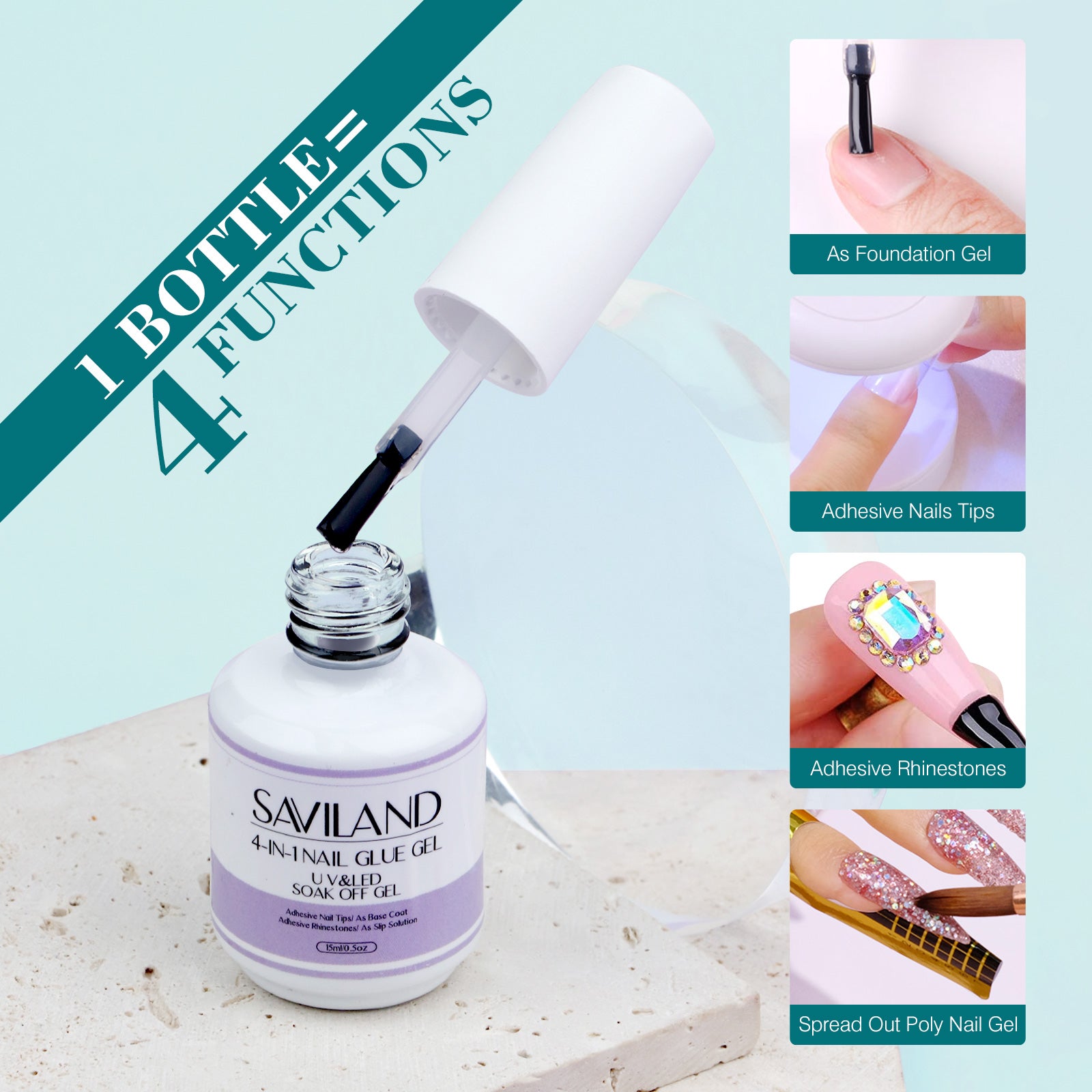 Gel Nail Kit with Lamp &amp; 500 Stiletto Nail Tips (Ships to US Only)