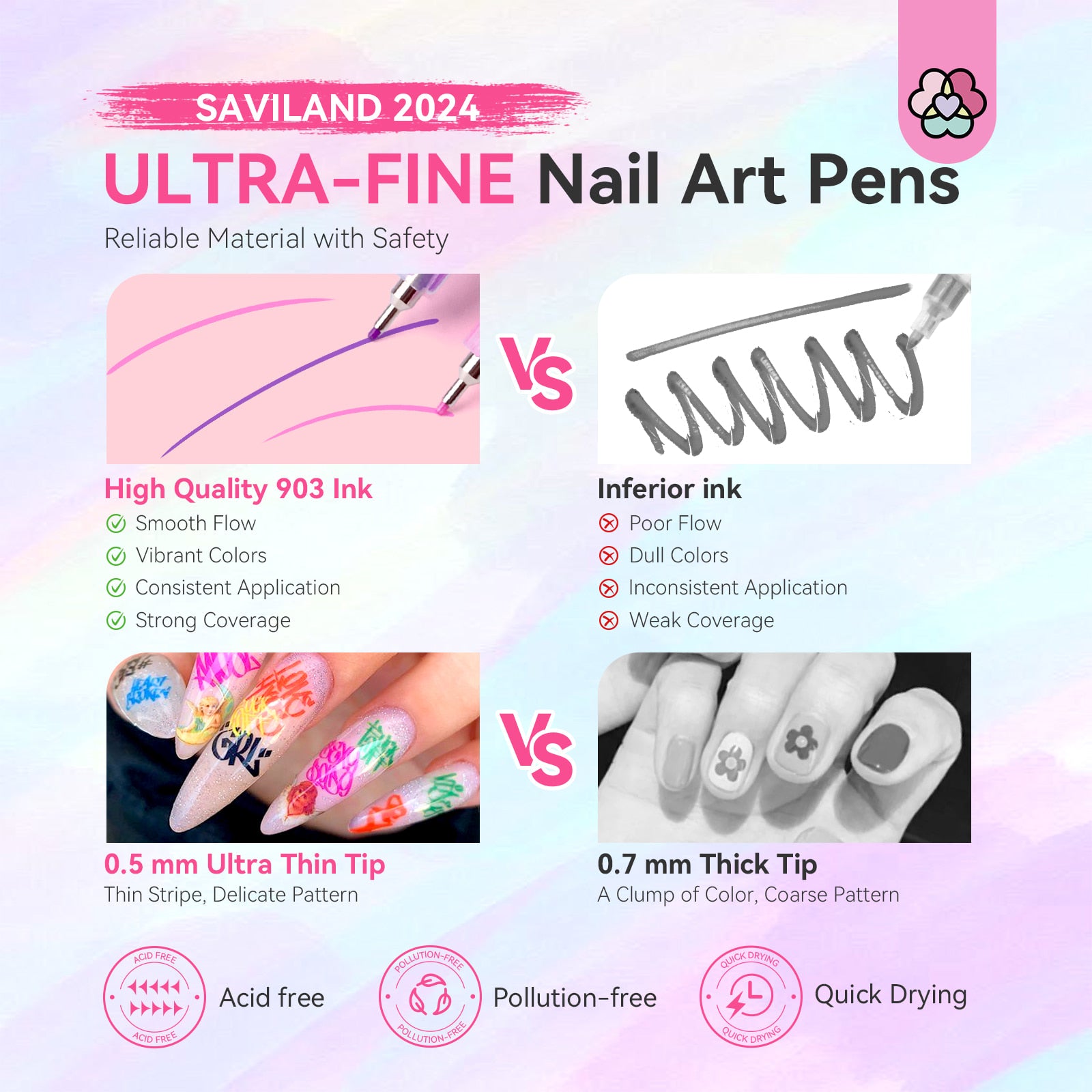 12 Colors 3D Nail Art Pens for Creative Nail Designs (Ships to US Only)