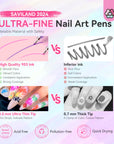 12 Colors 3D Nail Art Pens for Creative Nail Designs (Ships to US Only)