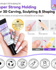 2PCS Clear 3D Sculpting Gel Set for Nail Art