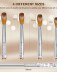 4PCS Acrylic Nail Brush Size 6/10/12/14 -Pink Leopard Print