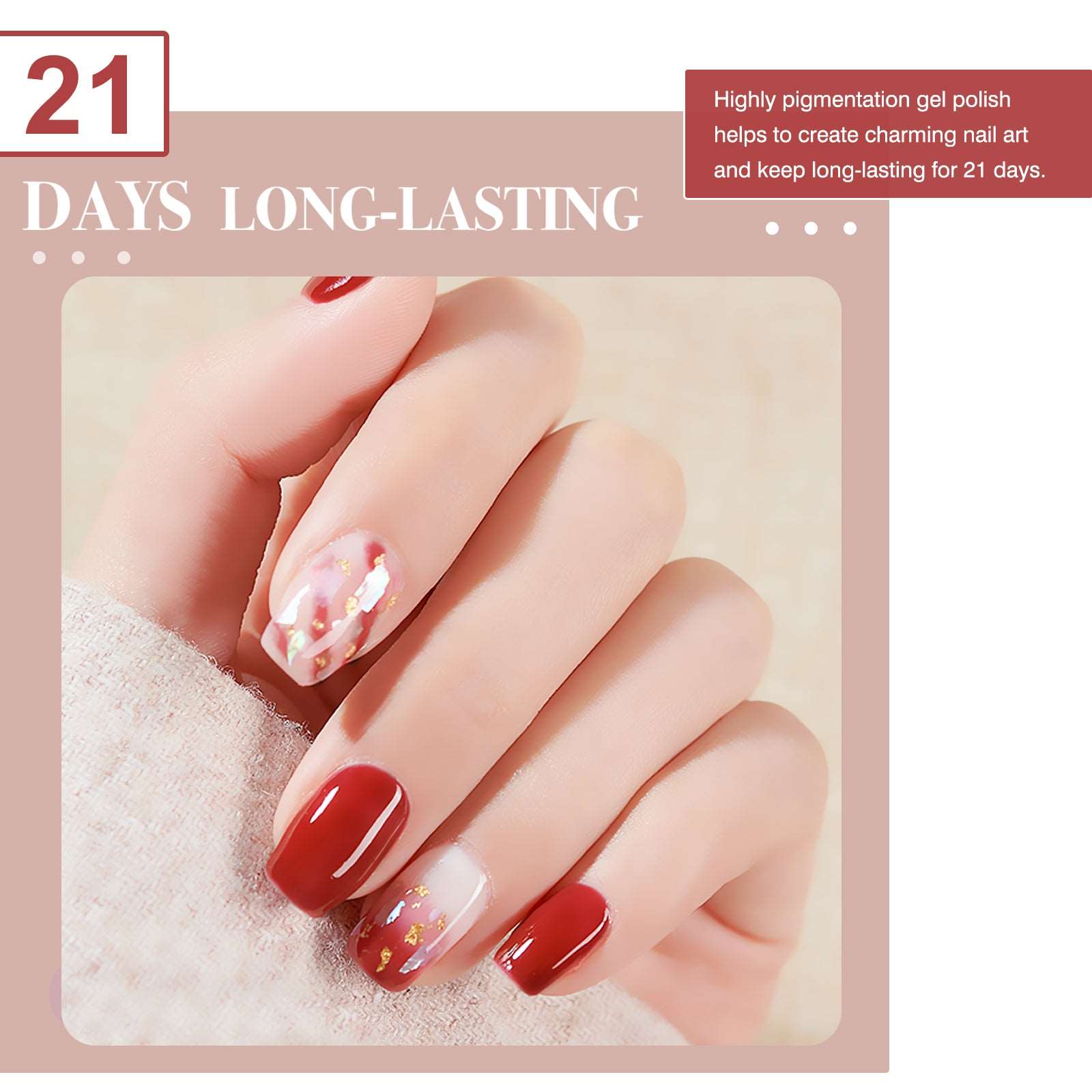 [US ONLY]42PCS - 32 Fall Colors Red Glitter Gel Polish Set