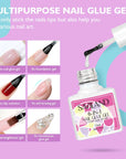 240PCS Medium Almond Clea False Nails Tips Kit