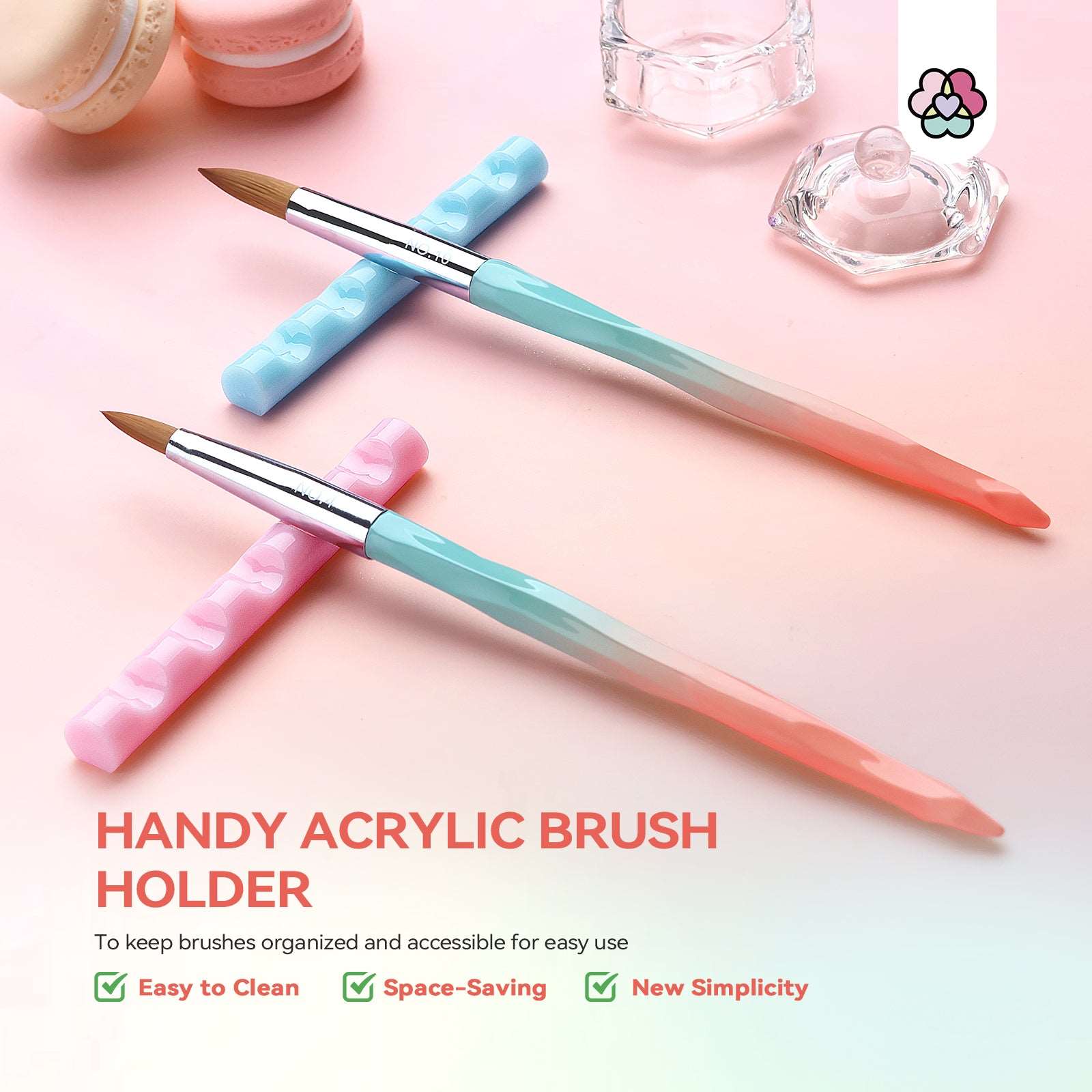 5 PCS Acrylic Nail Brush Set - Size 4/8/10/12/16