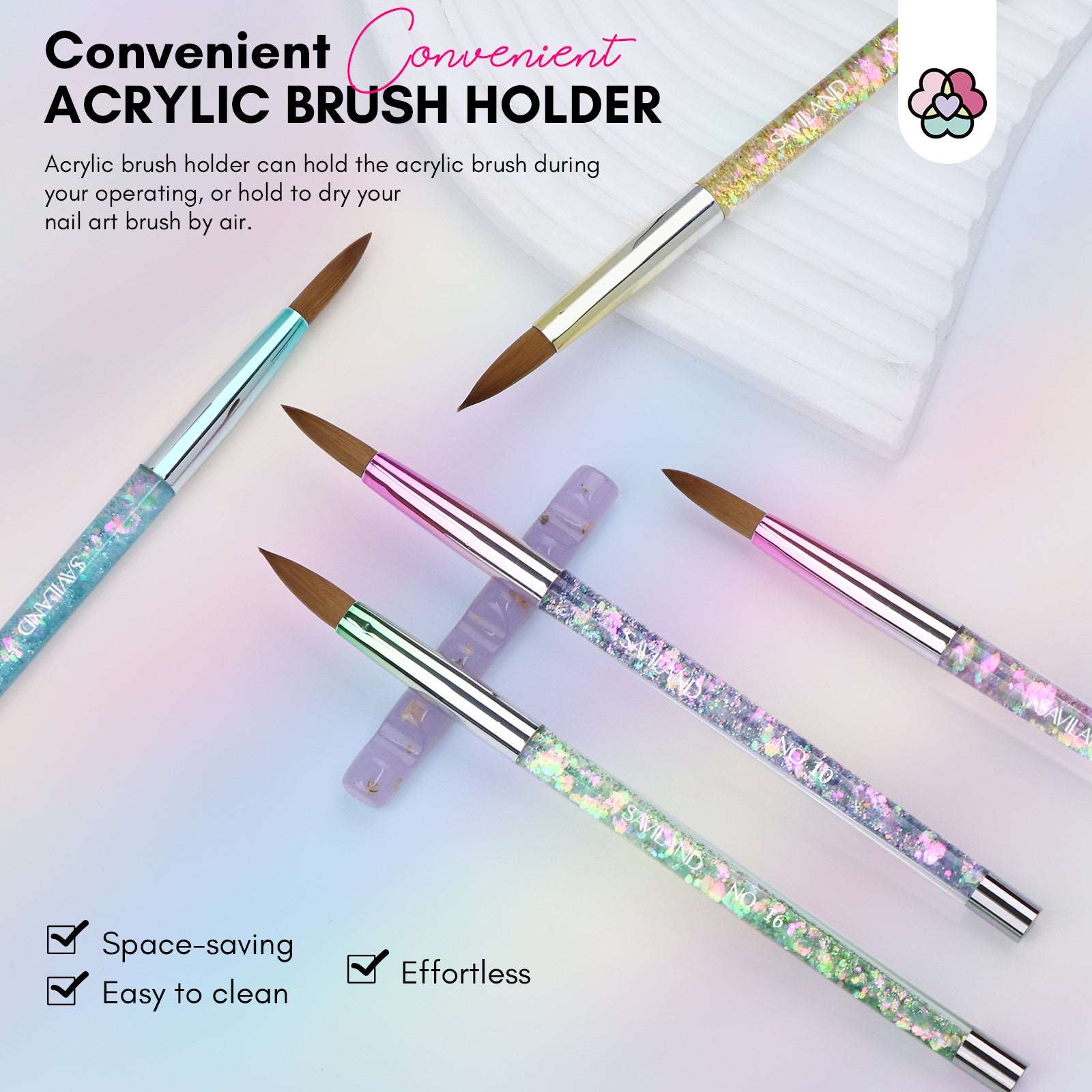 3pcs Acrylic Nail Brush Set, Size 8/10/14 Kolinsky Acrylic Nail Brushes