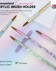 3pcs Acrylic Nail Brush Set, Size 8/10/14 Kolinsky Acrylic Nail Brushes