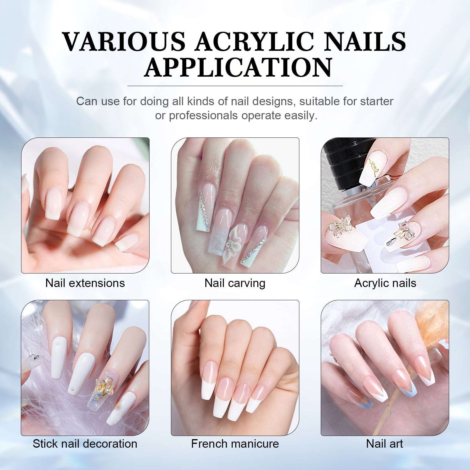 1pcs 150g White Acrylic Powder - 5.29OZ
