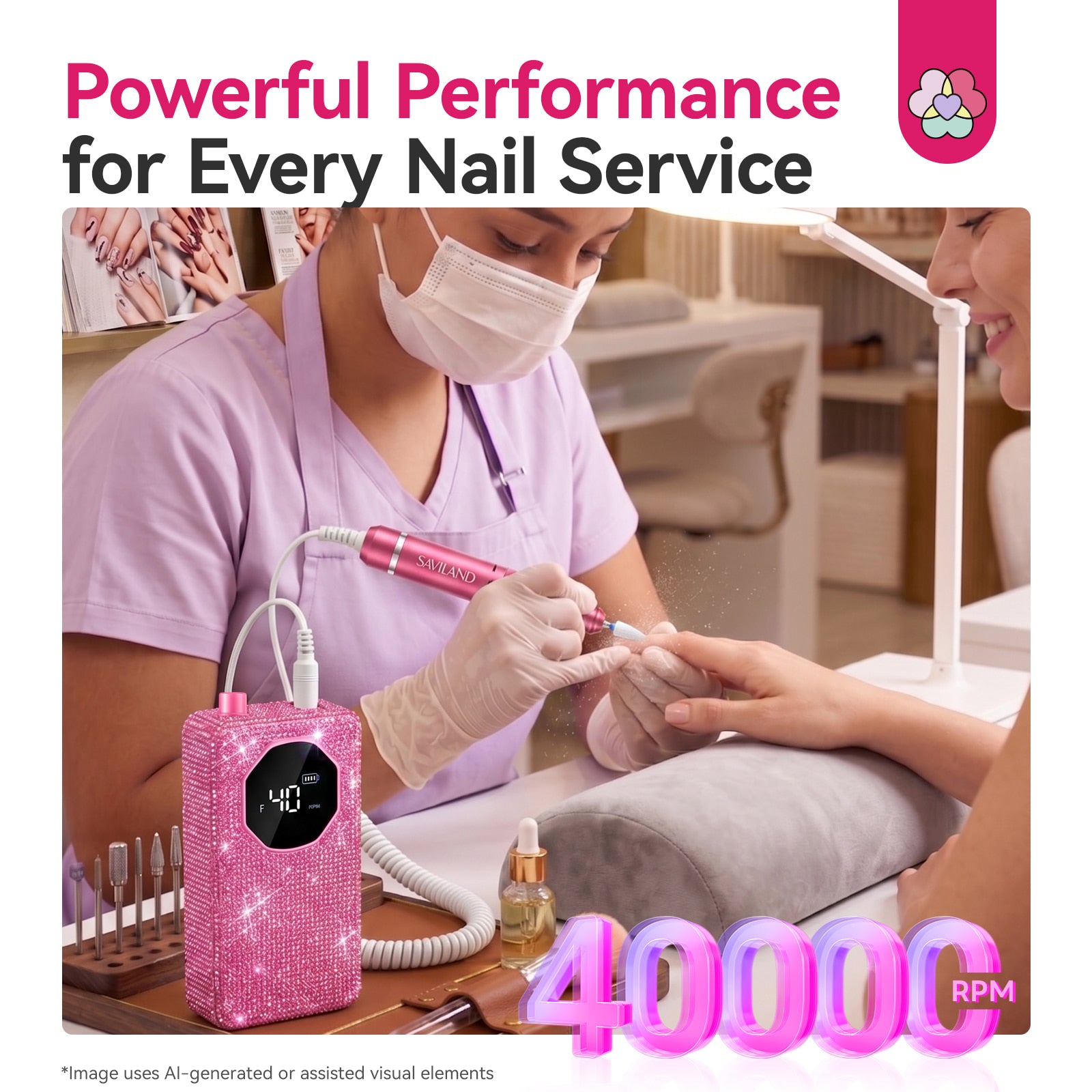 40,000 RPM 30-Second Removal Nail Drill (Ships to US Only)