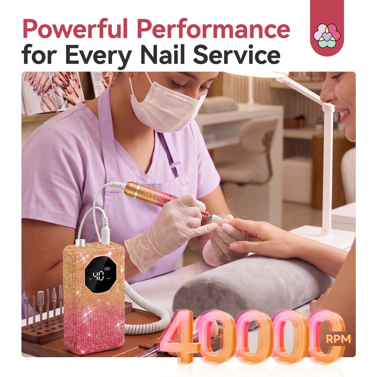 40000RPM Electric Nail Drill for Fast Acrylic Nail Removal