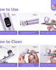 Portable Nail Airbrush Kit  Adjustable Pressure for Endless Creativity