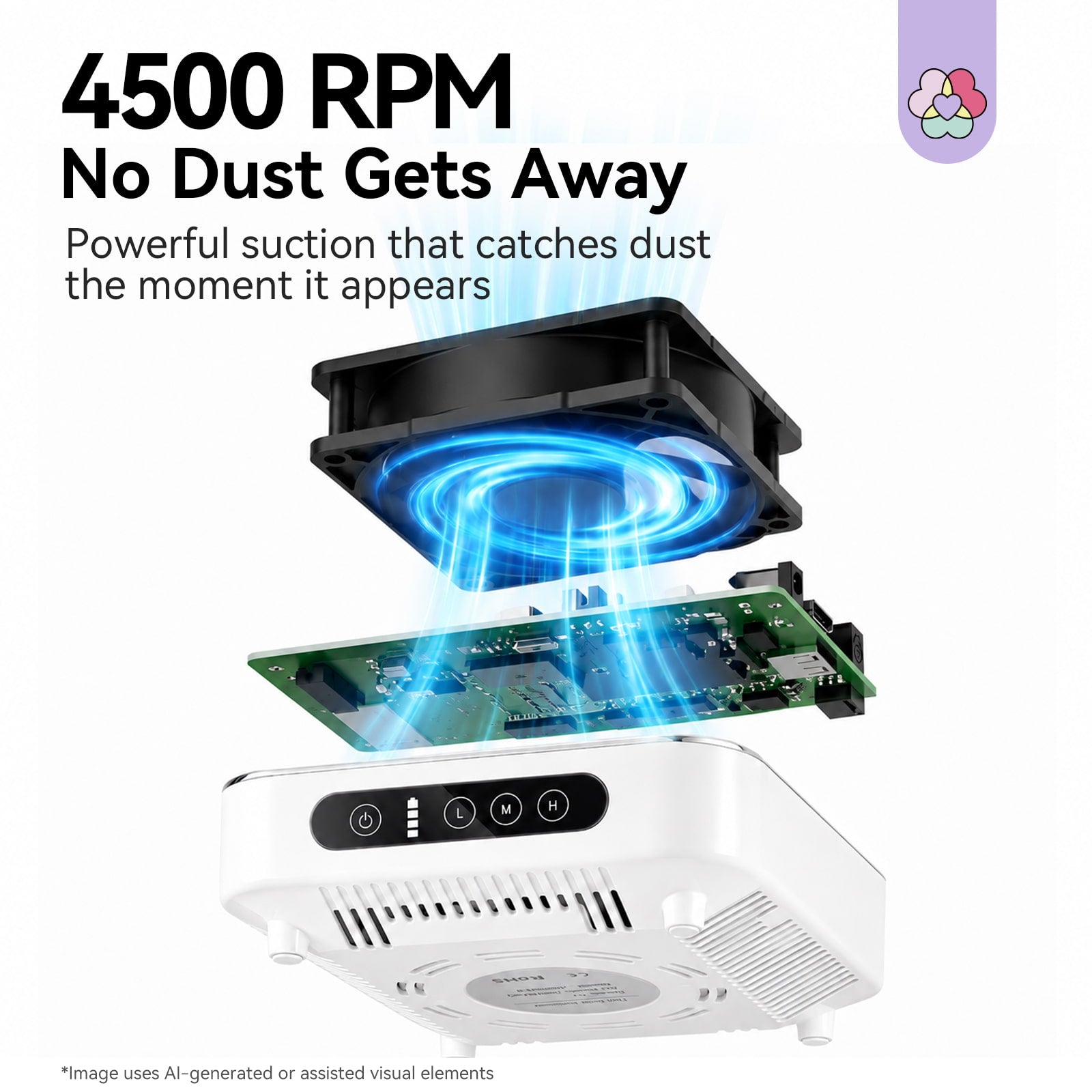 48W Nail Dust Collector with 3-Speed Vacuum Fan &amp; Reusable Filter (Ships to US Only)