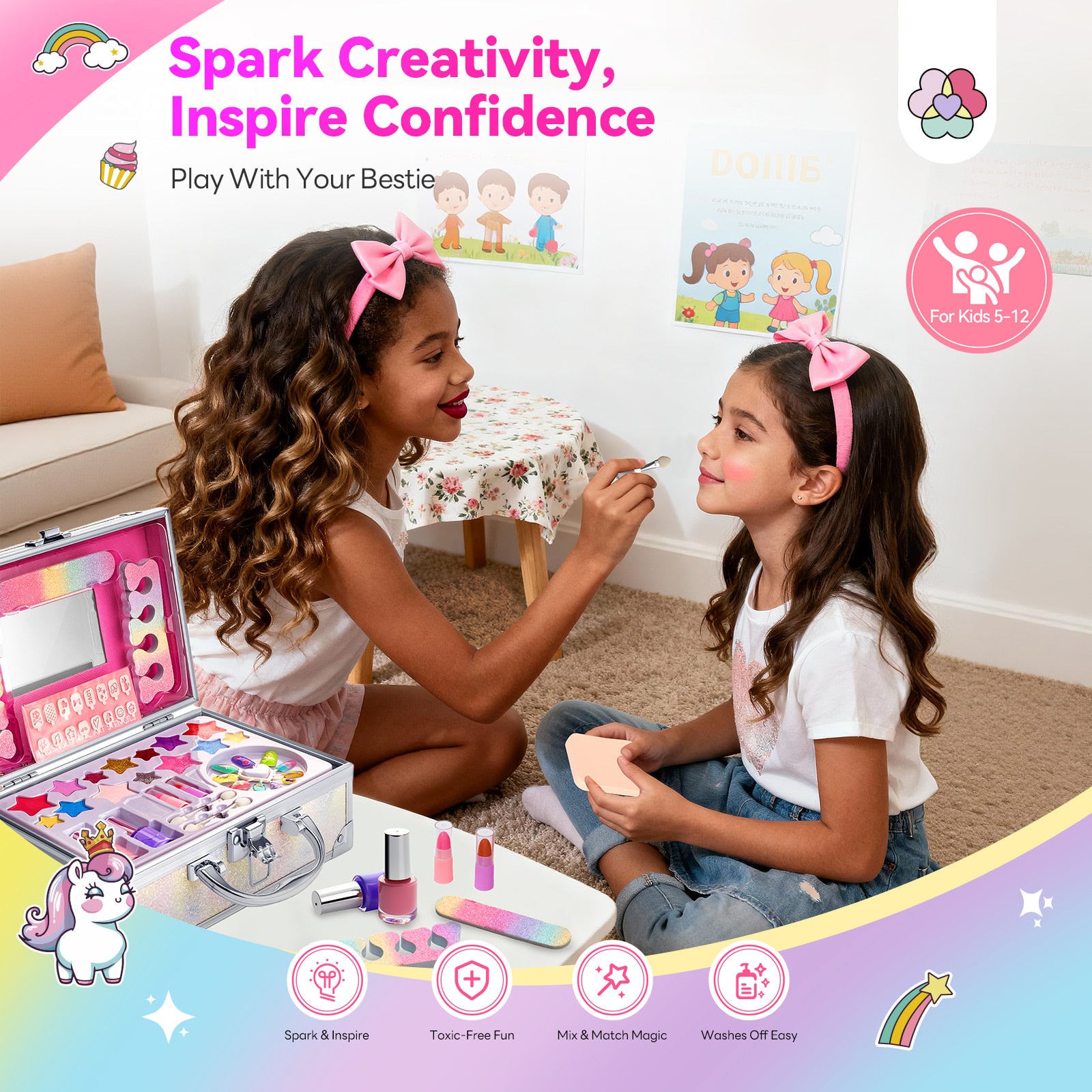 32-Piece Washable Kids Makeup Kit (Ships to US Only)