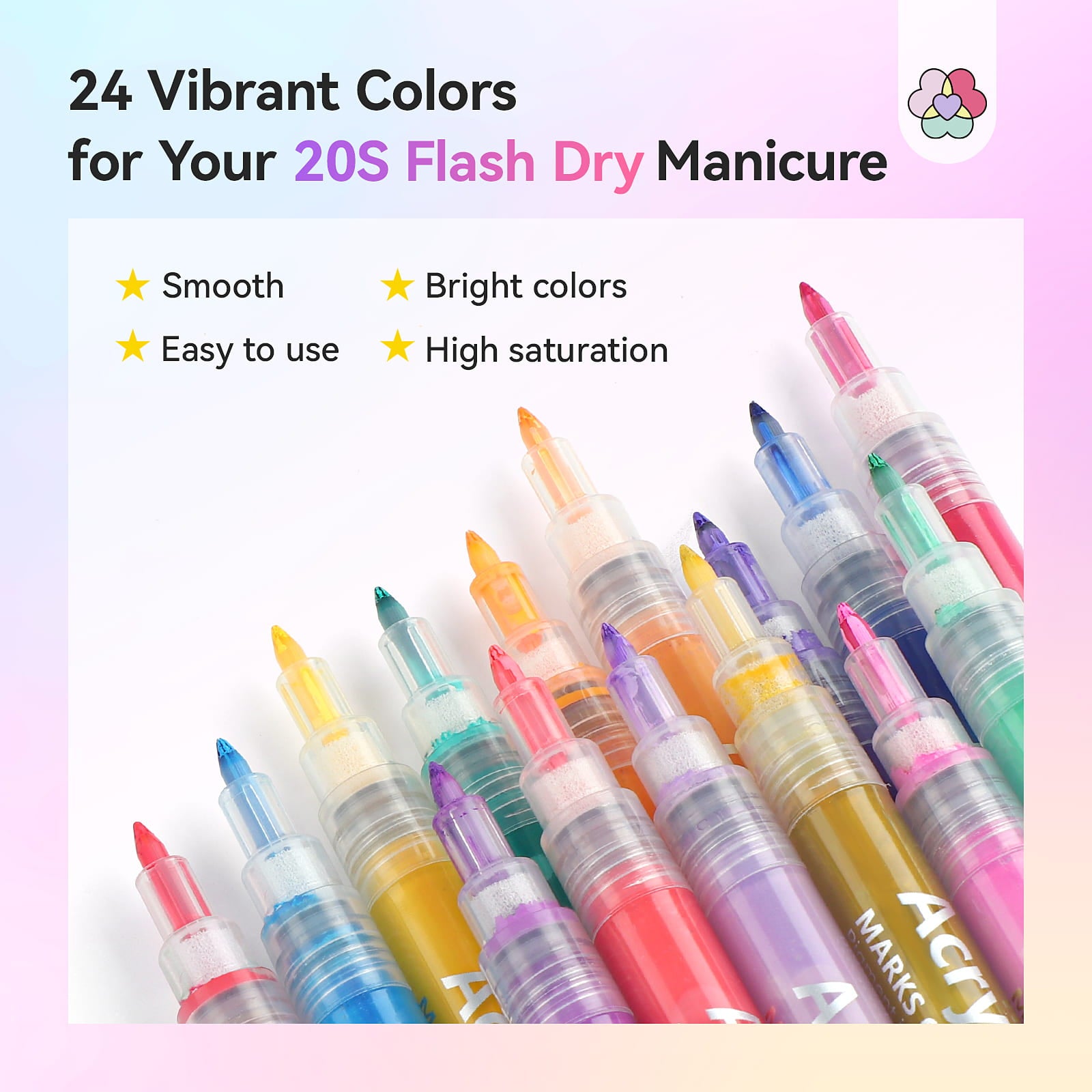 Create Stunning Nail Art in Seconds 24 Color Nail Art Pen Set (Ships to US Only)