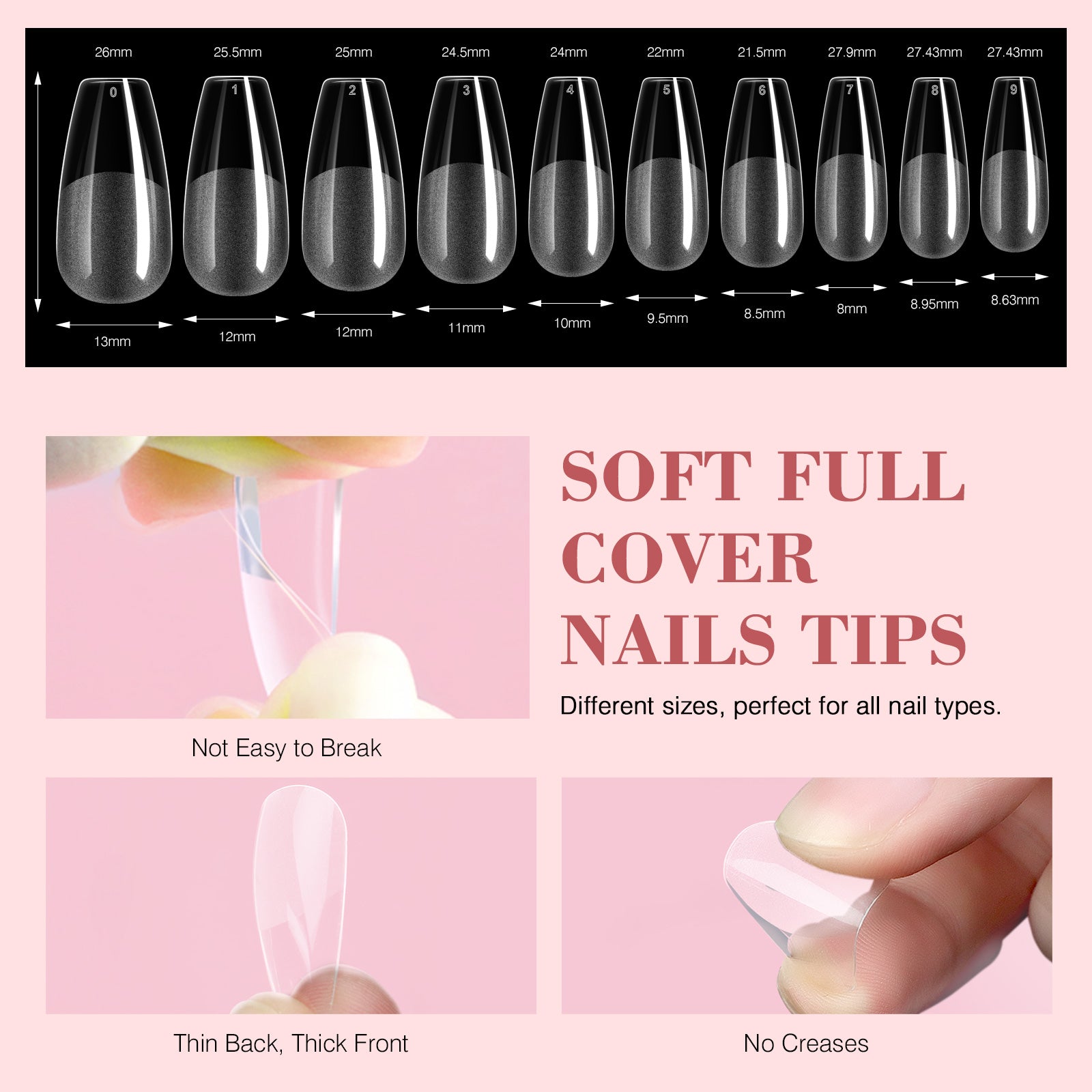 Gel Nail Extension Kit with Lamp &amp; Coffin Nail Tips (Ships to US Only)