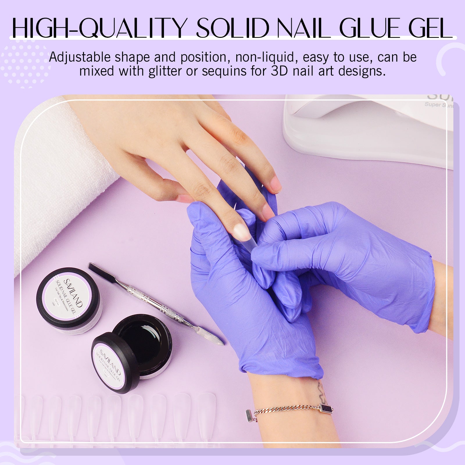 Solid Nail Glue Gel for Strong Long-Lasting Nail Extensions